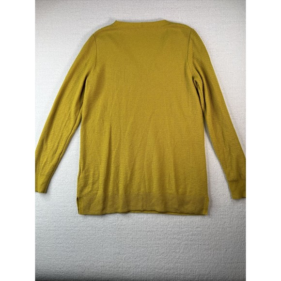 GAP Mustard Gold V-Neck Sweater Merino Wool Blend Womens Medium - Picture 10 of 10